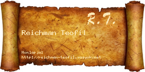 Reichman Teofil névjegykártya